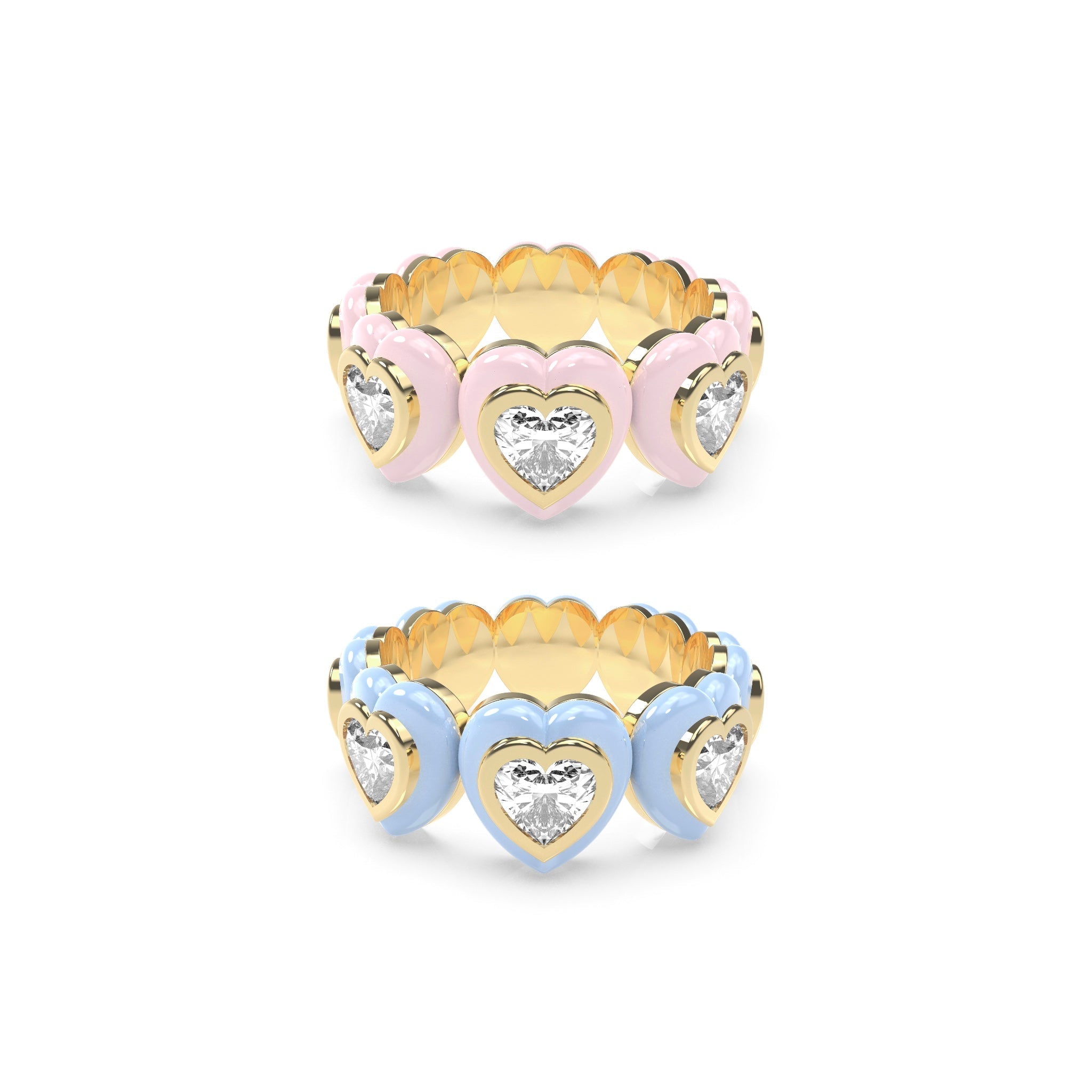 Heart Enamel Bauble Pop Ring Duoo - Octonov 