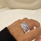 Sorbet Swirls Enamel & Diamond Swirls Stacker Ring Set of 4 - Octonov 