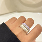 Sorbet Swirls Enamel & Diamond Swirls Stacker Ring Set of 4 - Octonov 