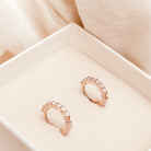 Zircon cluster huggies in Gold, Silver and Rose Gold - Octonov 