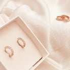 Zircon cluster huggies in Gold, Silver and Rose Gold - Octonov 