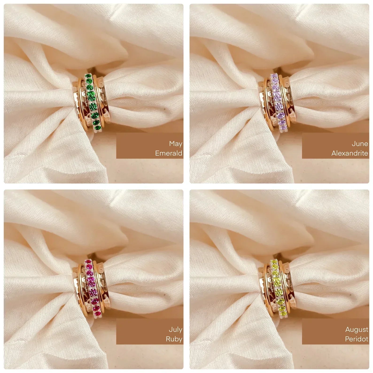 July Birthstone Eternity Spinner Ring - Octonov 
