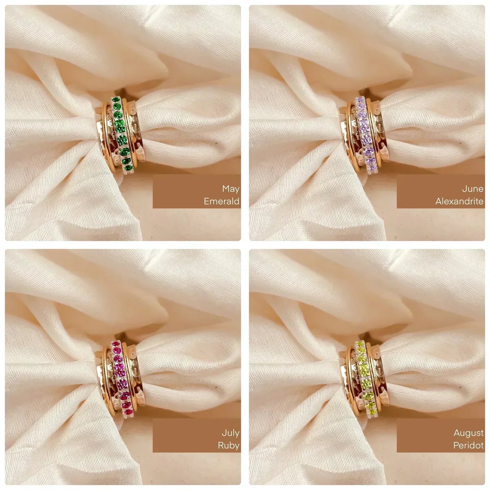 November Birthstone Eternity Spinner Ring - Octonov 