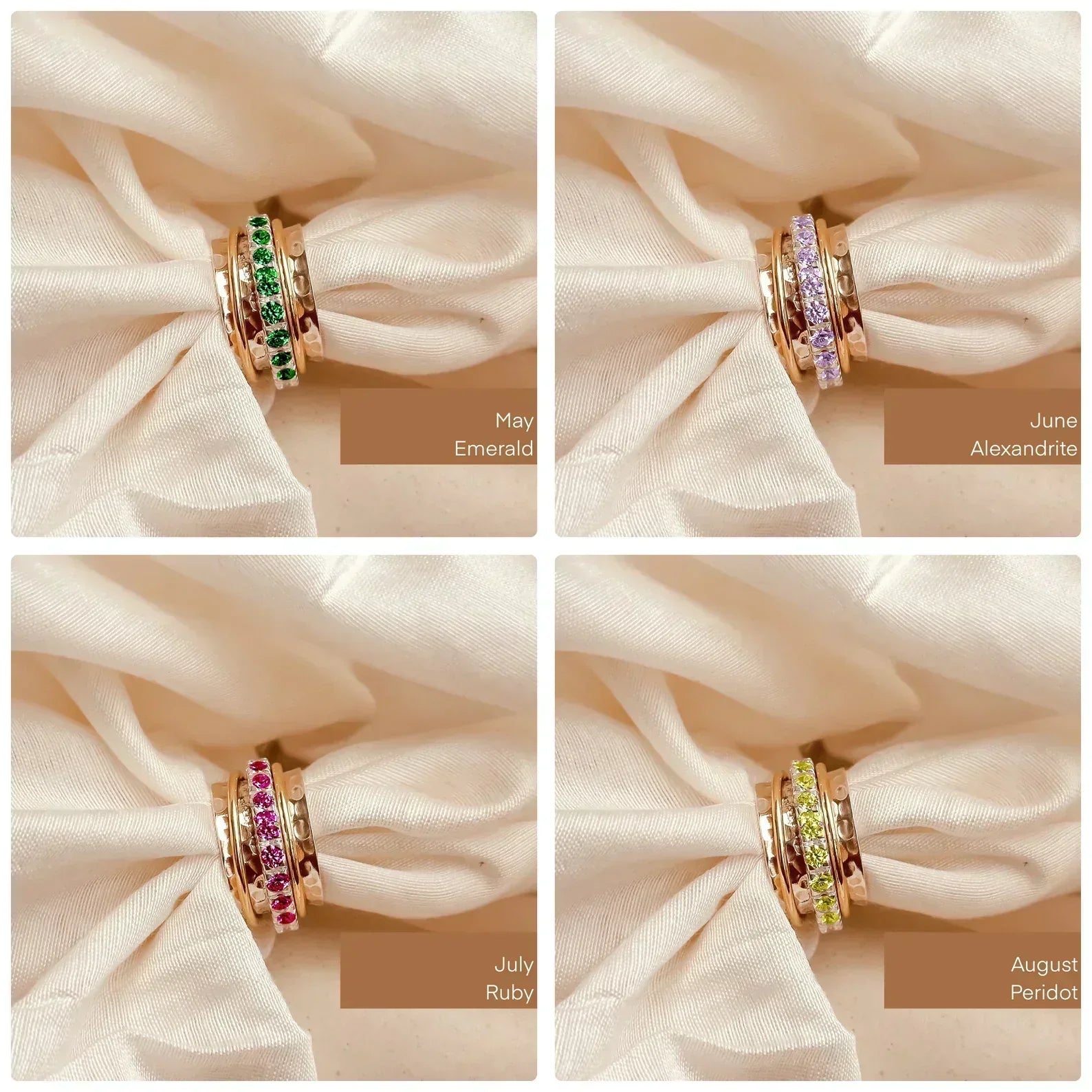 September Birthstone Eternity Spinner Ring - Octonov 
