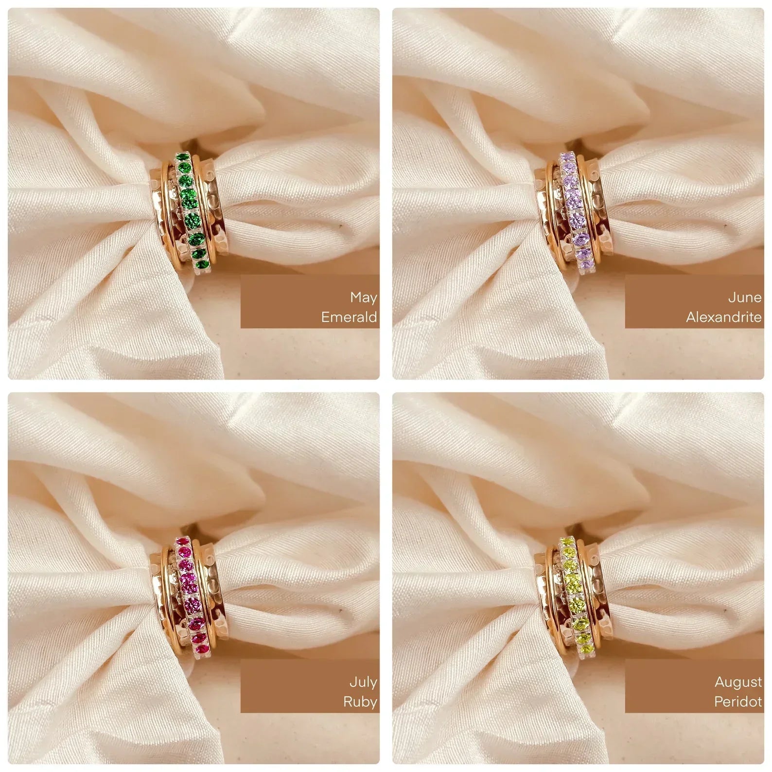 February Birthstone Eternity Spinner Ring - Octonov 