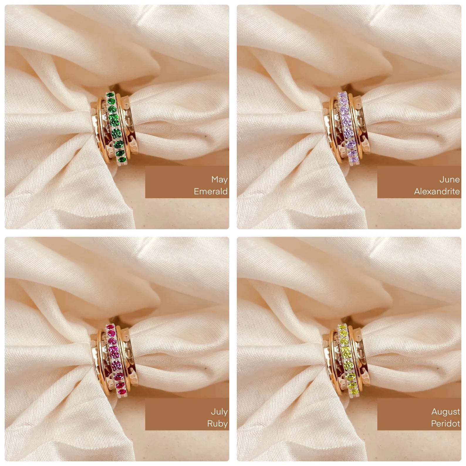 January Birthstone Eternity Spinner Ring - Octonov 