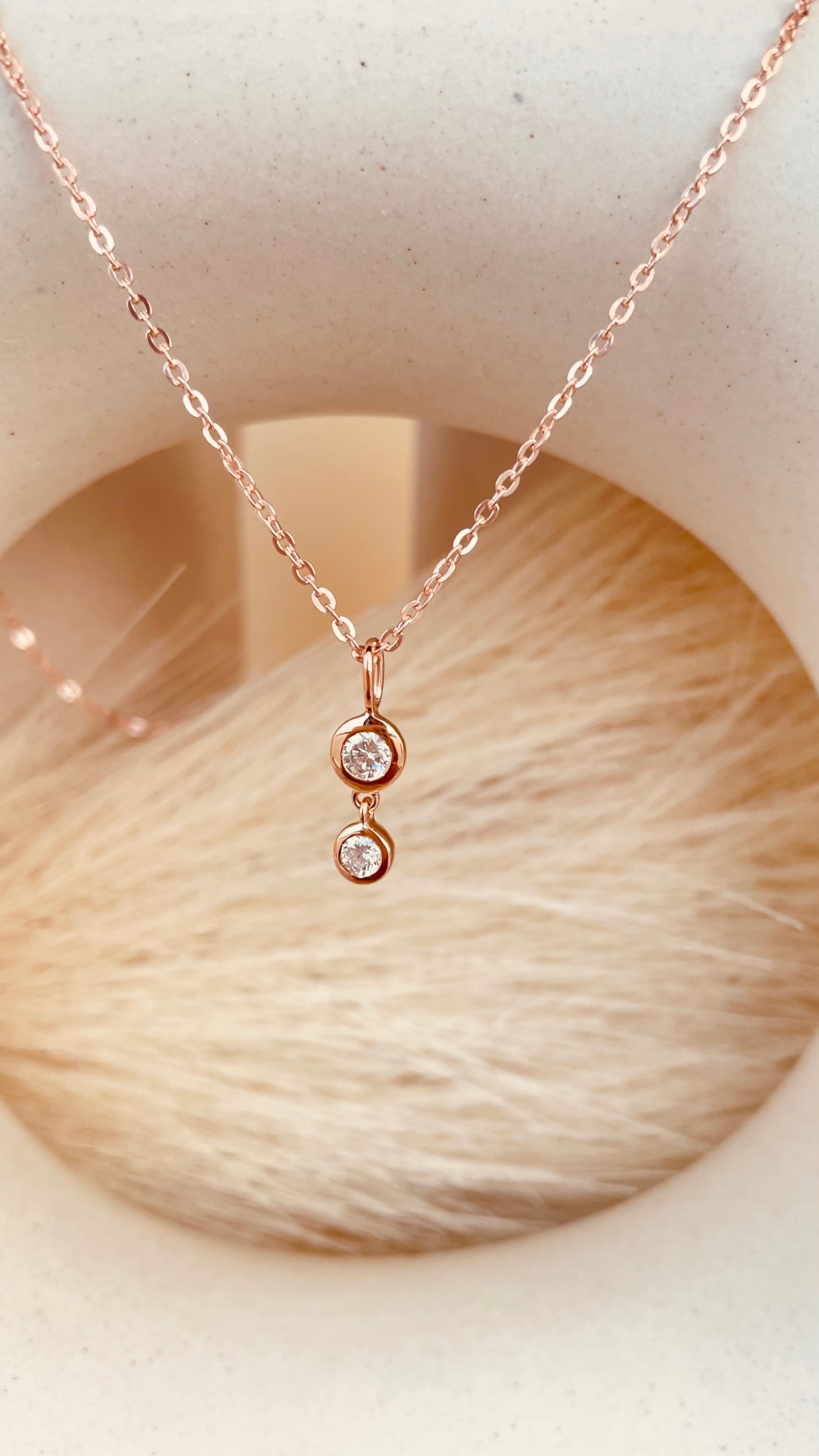 Double Drop Dangling Necklace with Sitara Chain - Octonov 