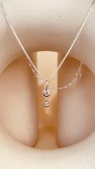 Minimal Double Drop Dangling Necklace with Box Chain - Octonov 