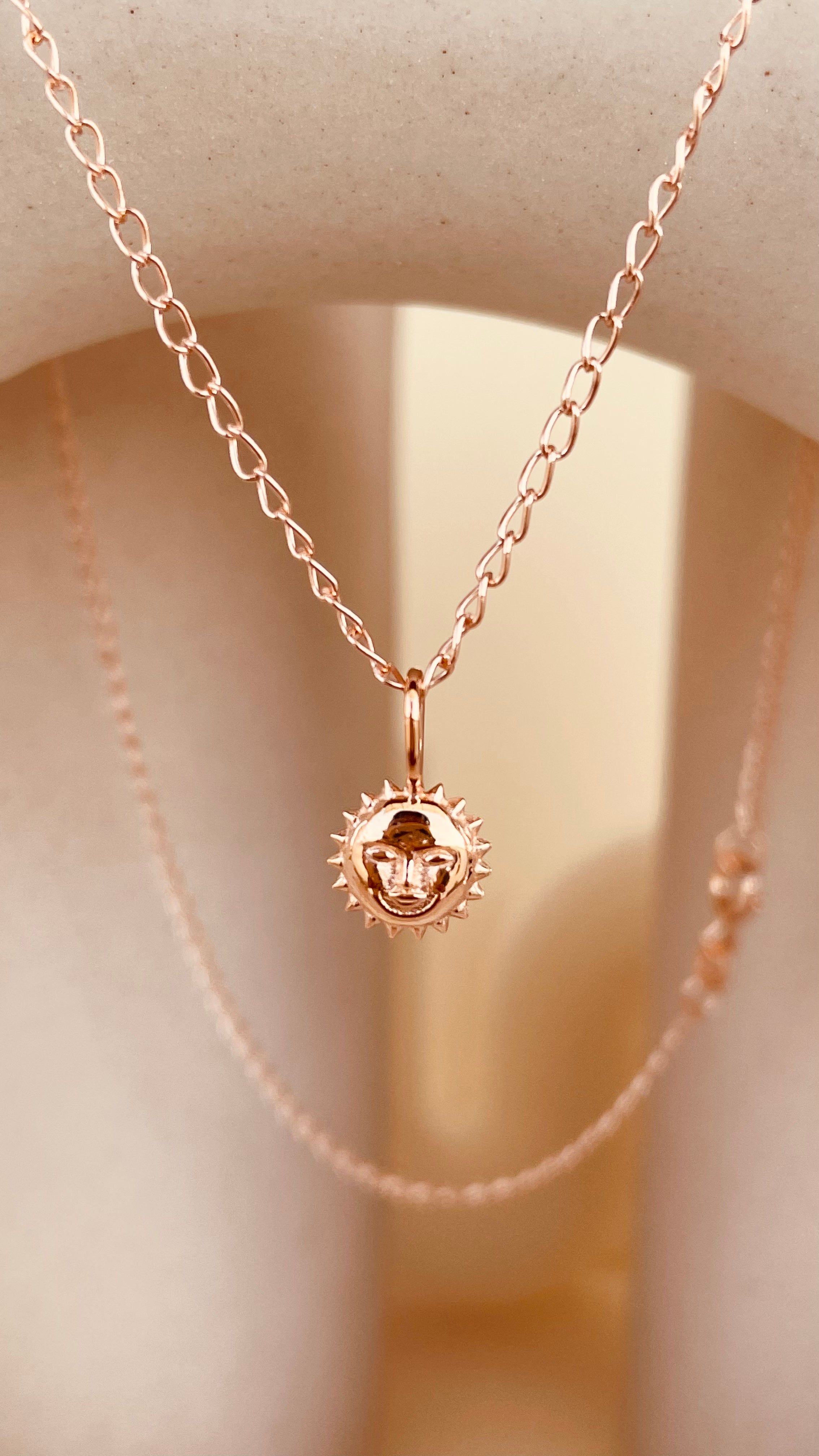 Dainty Steller Sun Charm Necklace with Cable Chain - Octonov 