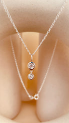 Double Drop Dangling Necklace with Cable Chain - Octonov 
