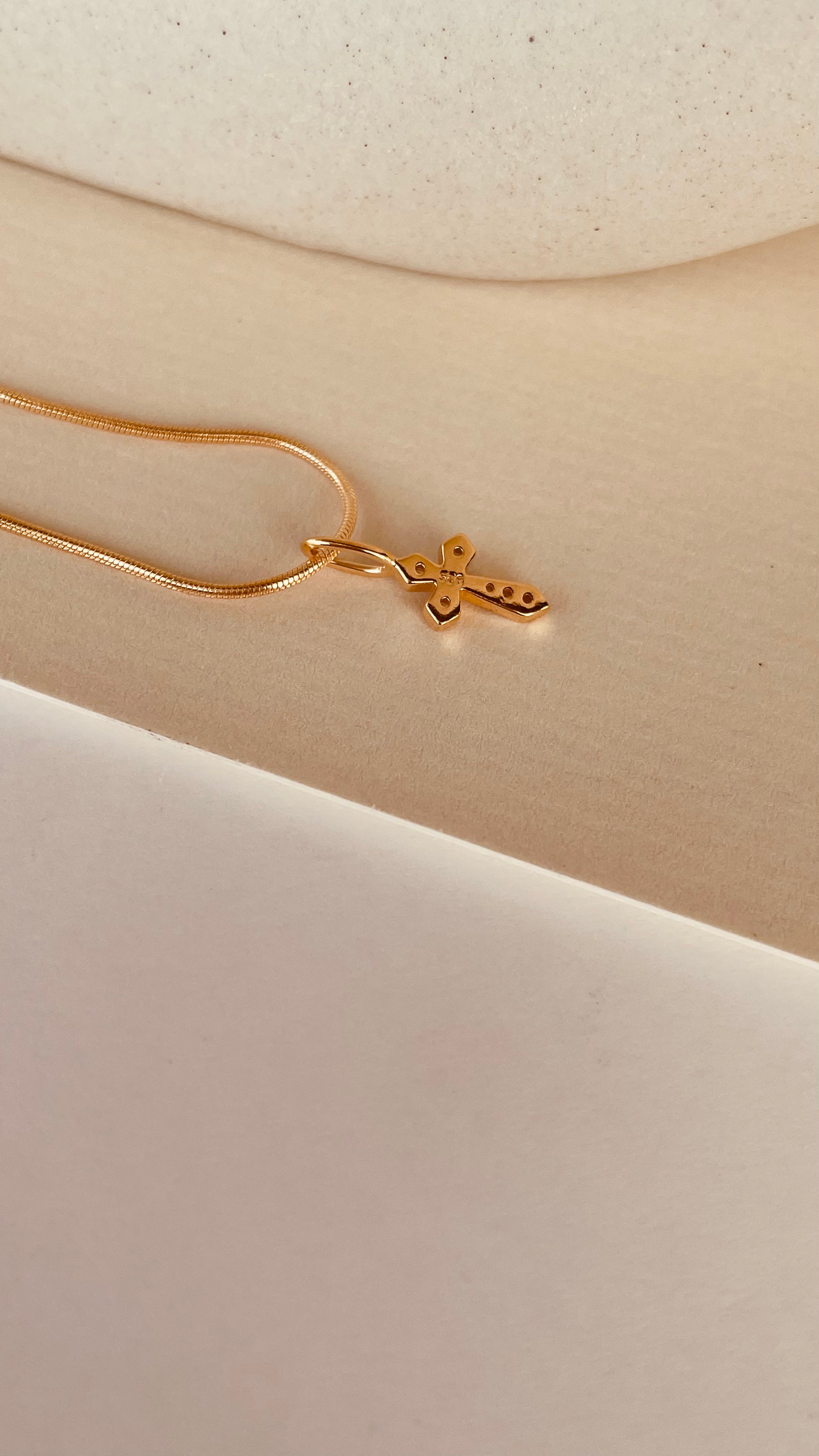 Minimal Token of Faith Necklace with Snake Chain - Octonov 