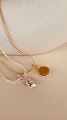 Steller Sun Charm Necklace with Snake Chain - Octonov 