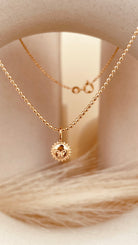 Dainty Steller Sun Charm Necklace with Beaded Chain - Octonov 