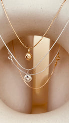 Steller Sun Charm Necklace with Snake Chain - Octonov 