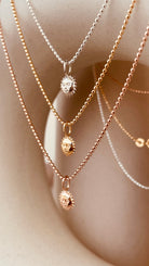 Dainty Steller Sun Charm Necklace with Beaded Chain - Octonov 