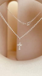 Zircon encrusted Token of Faith Necklace with Cable Chain - Octonov 