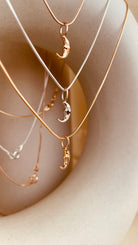 Crescent Moon Necklace with Snake Chain - Octonov 