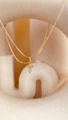 Minimal Token of Faith Necklace with Snake Chain - Octonov 