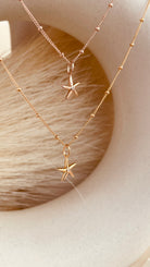 Minimal Starfish Necklace with Satellite Chain - Octonov 