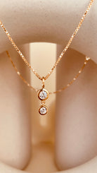 Minimal Double Drop Dangling Necklace with Box Chain - Octonov 