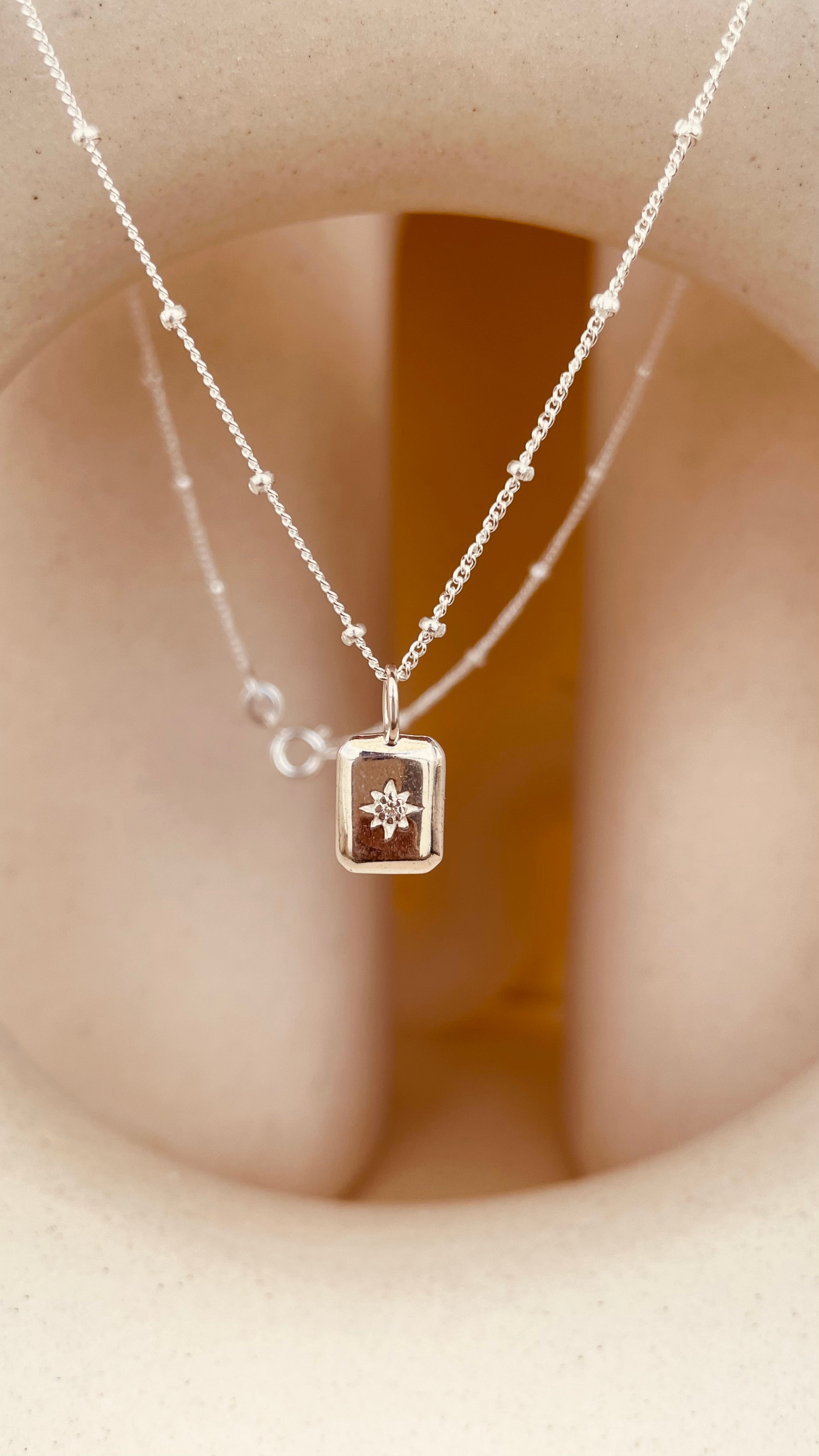 Dainty North Star Necklace with Satellite Chain - Octonov 