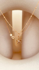 Minimal Starfish Necklace with Satellite Chain - Octonov 