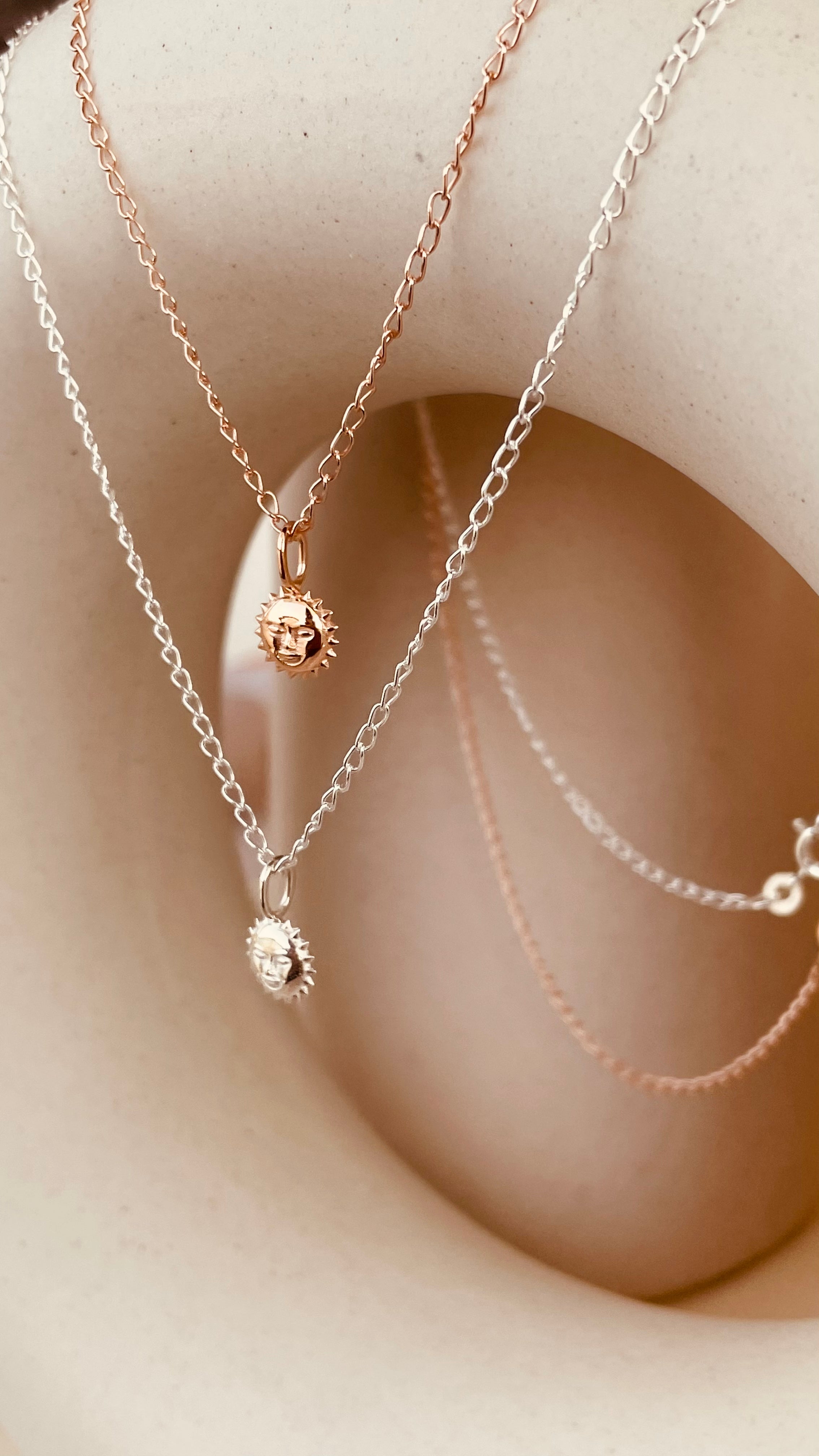 Dainty Steller Sun Charm Necklace with Cable Chain - Octonov 
