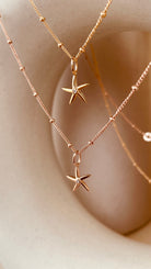 Minimal Starfish Necklace with Satellite Chain - Octonov 