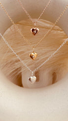 Dainty Vintage Heart Necklace with Cable Chain - Octonov 
