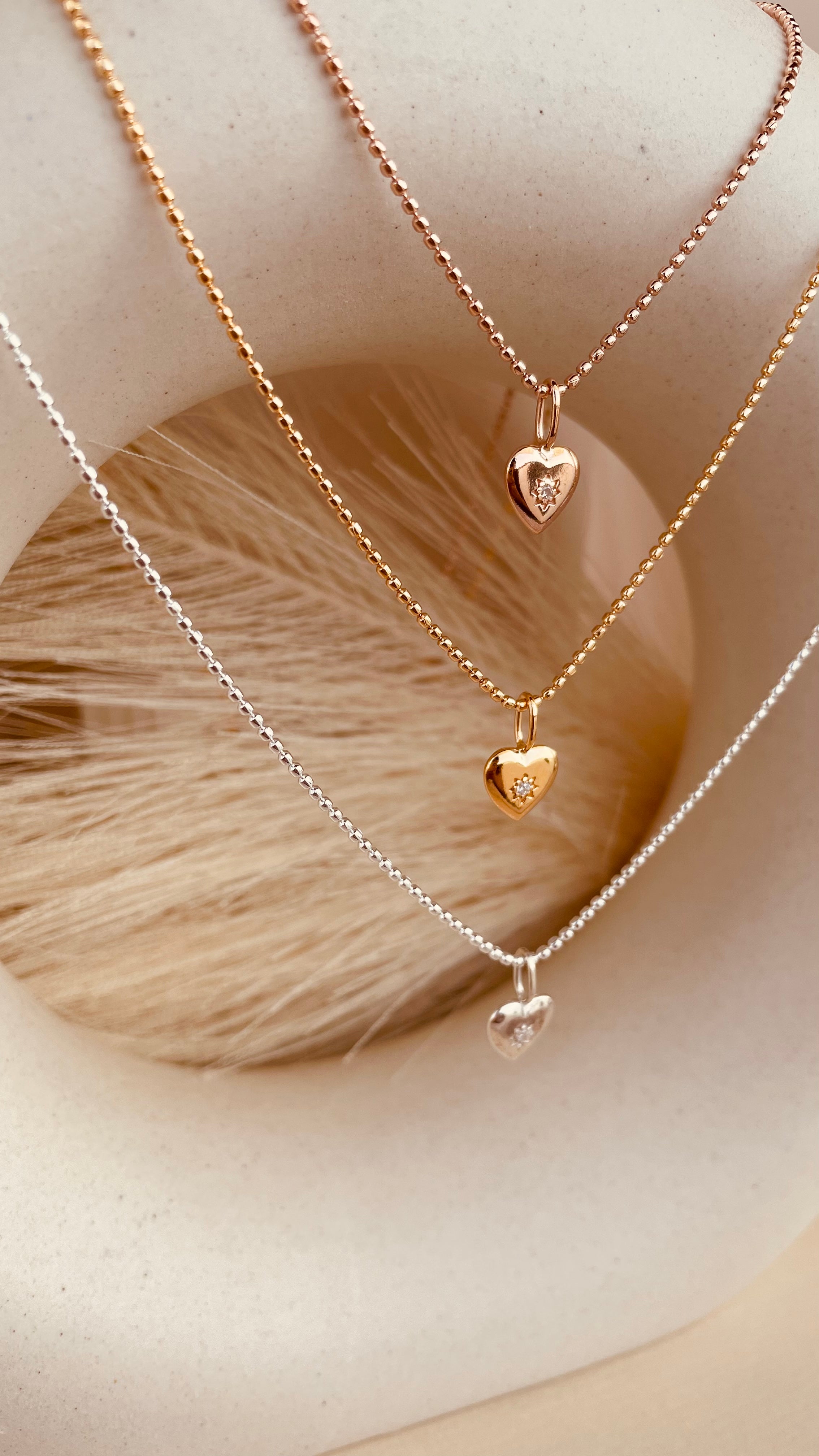 Vintage Love Studded Necklace with Beaded chain - Octonov 