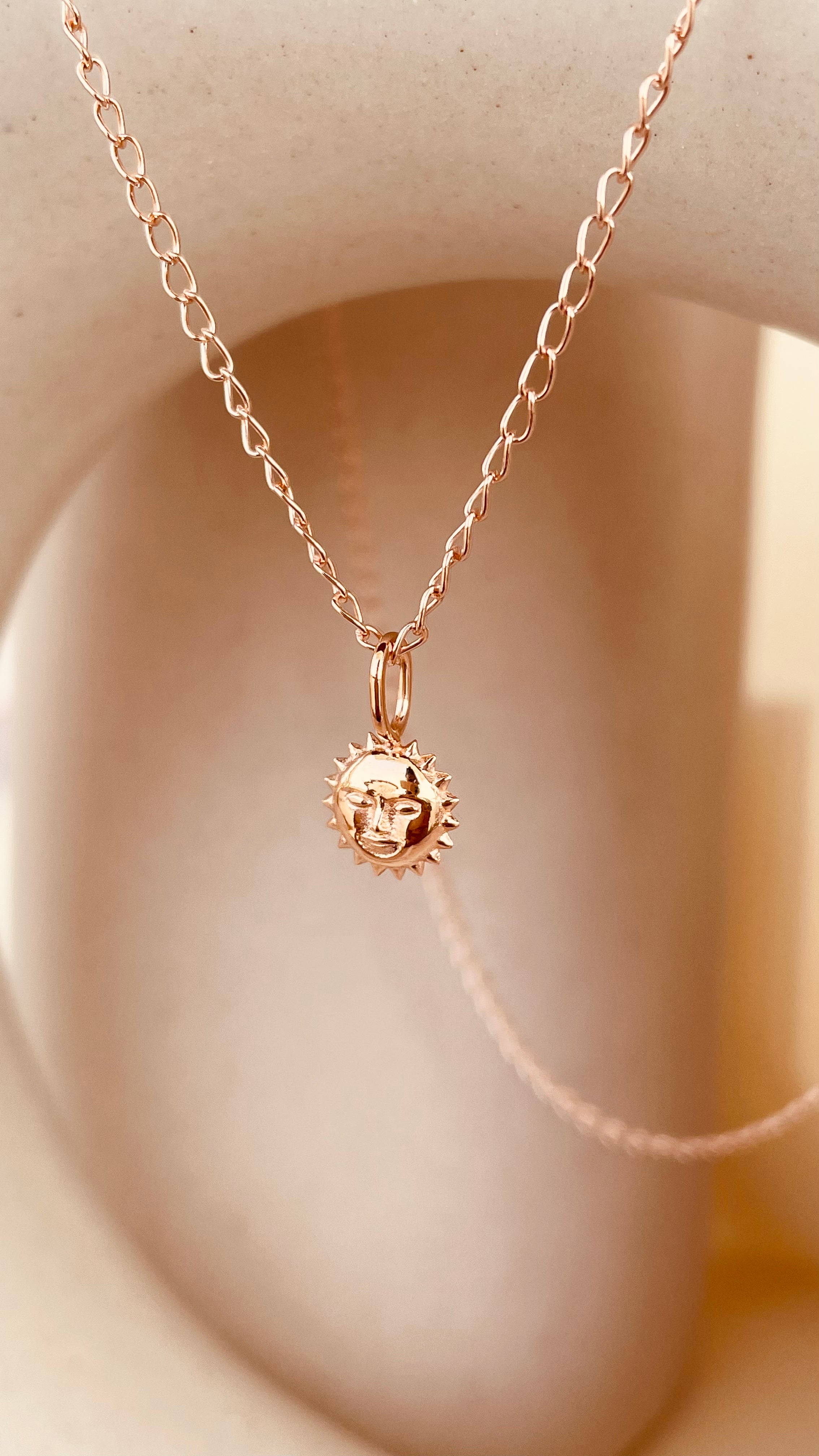 Dainty Steller Sun Charm Necklace with Cable Chain - Octonov 