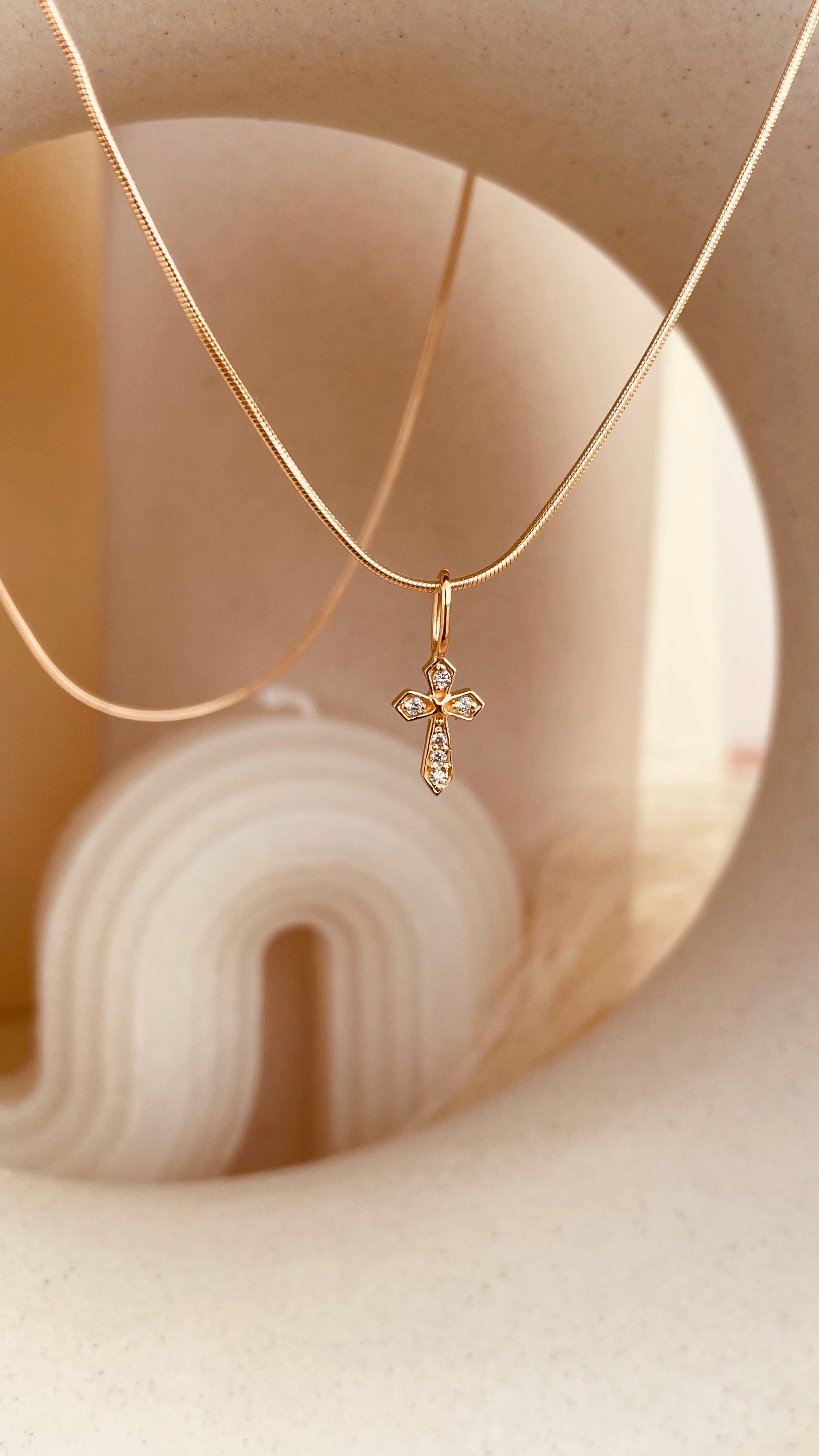 Minimal Token of Faith Necklace with Snake Chain - Octonov 