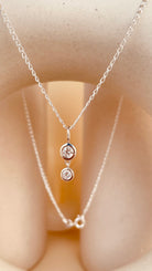 Double Drop Dangling Necklace with Cable Chain - Octonov 