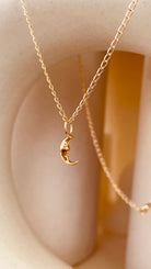 Crescent Moon Necklace with Cable Chain - Octonov 
