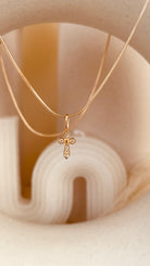 Minimal Token of Faith Necklace with Snake Chain - Octonov 