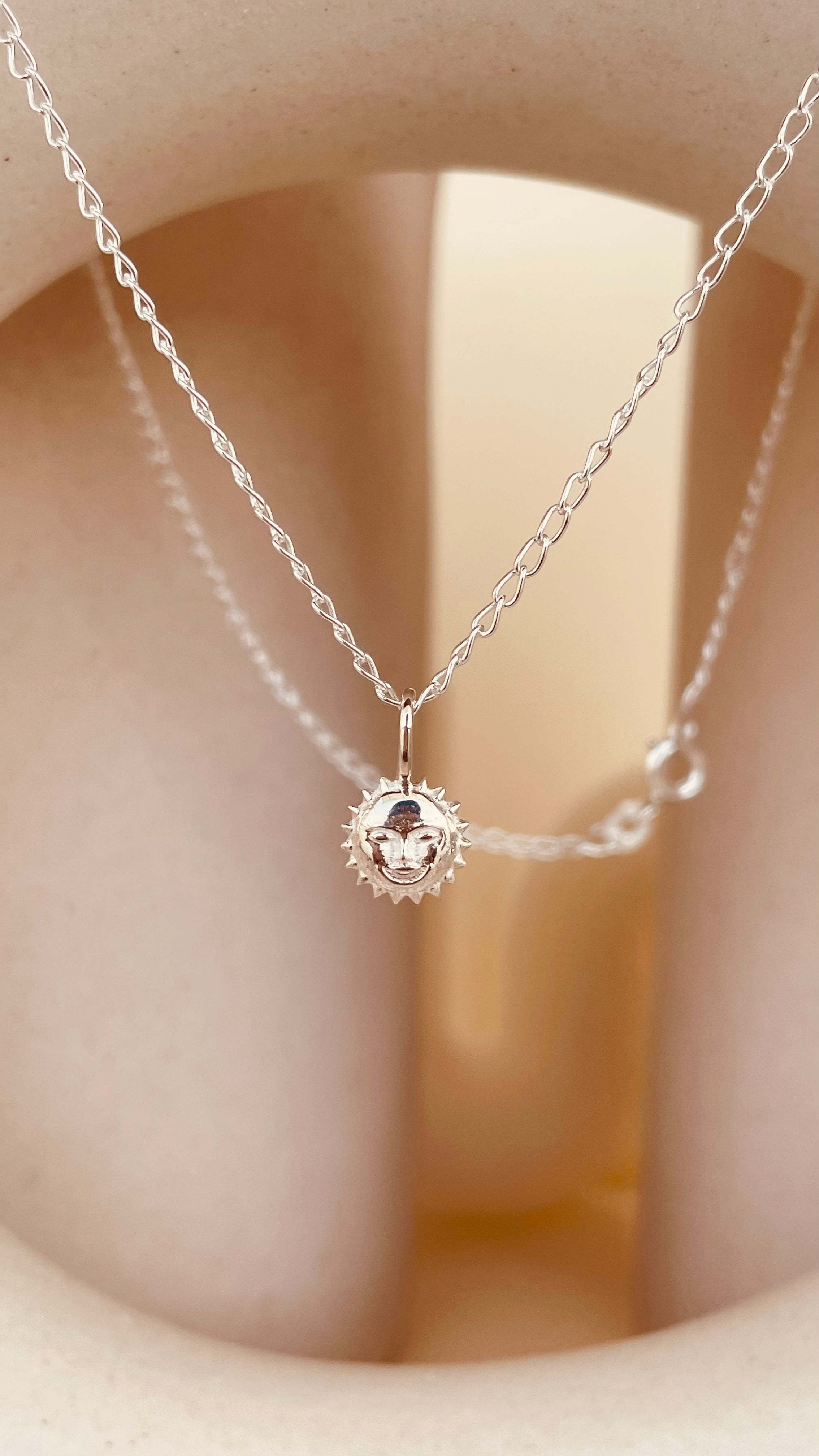Dainty Steller Sun Charm Necklace with Cable Chain - Octonov 