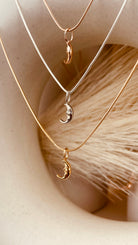 Crescent Moon Necklace with Snake Chain - Octonov 