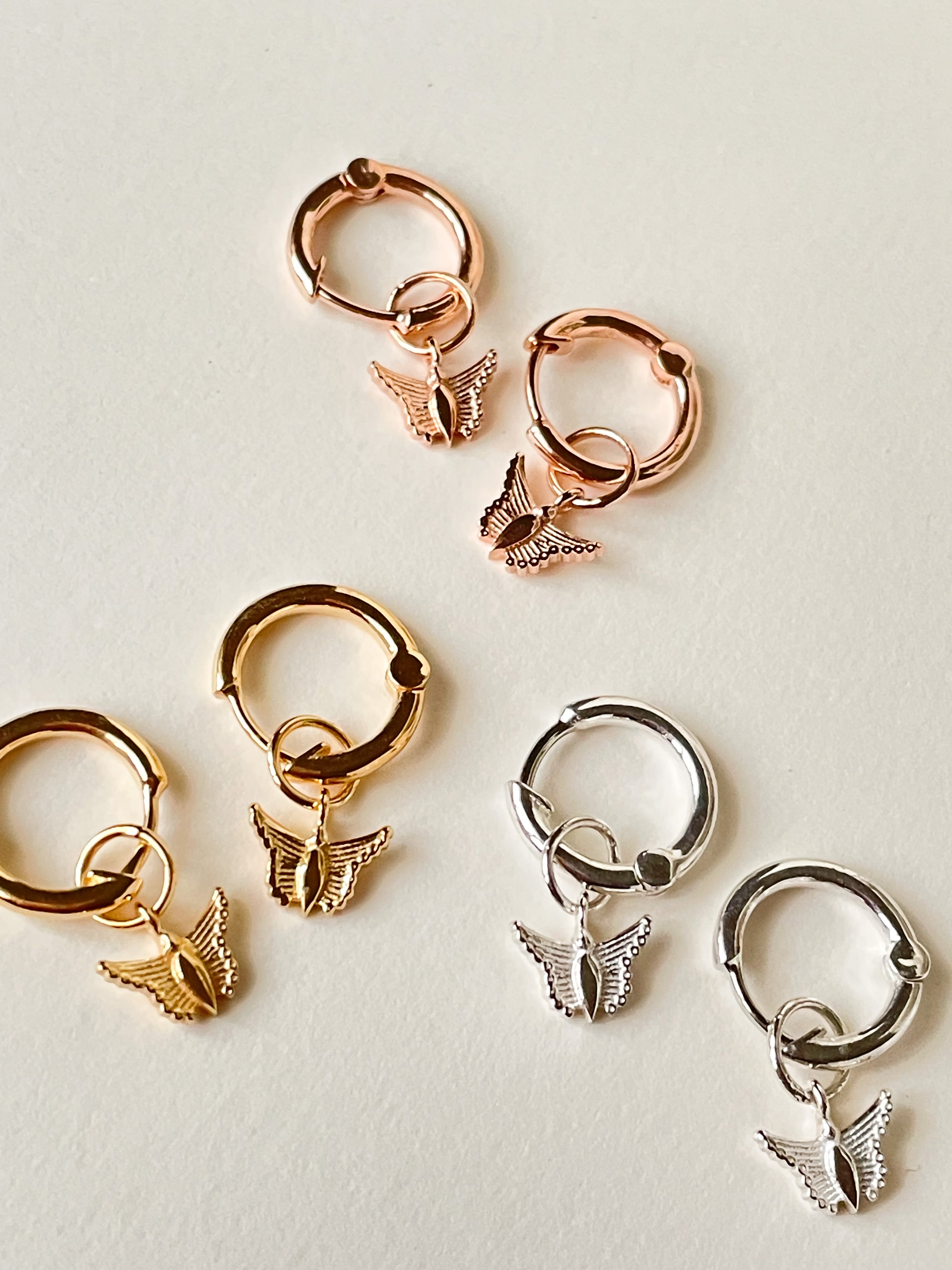 Dainty Butterfly Hoops - Octonov 