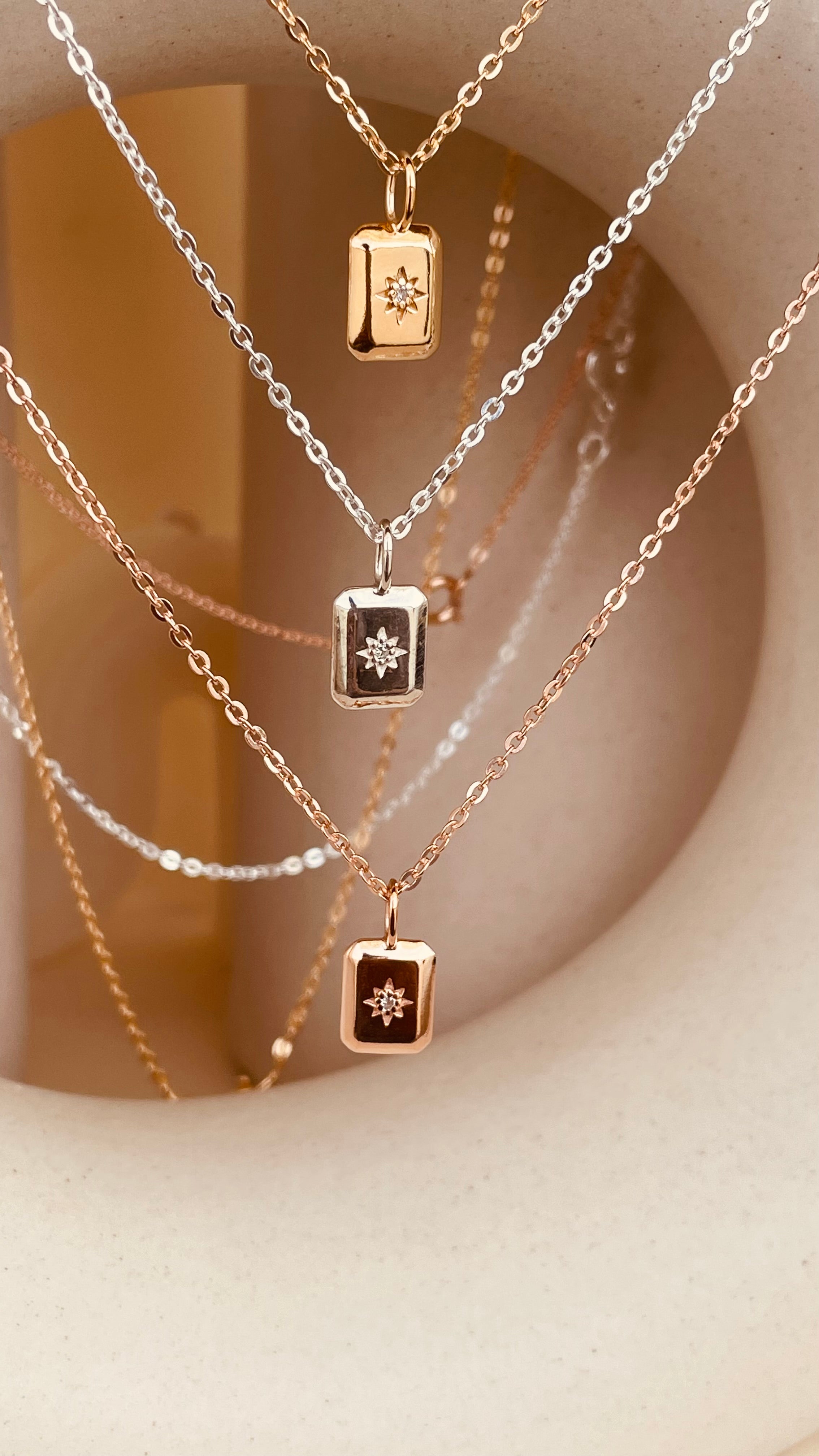 Dainty North Star Necklace with Sitara Chain - Octonov 