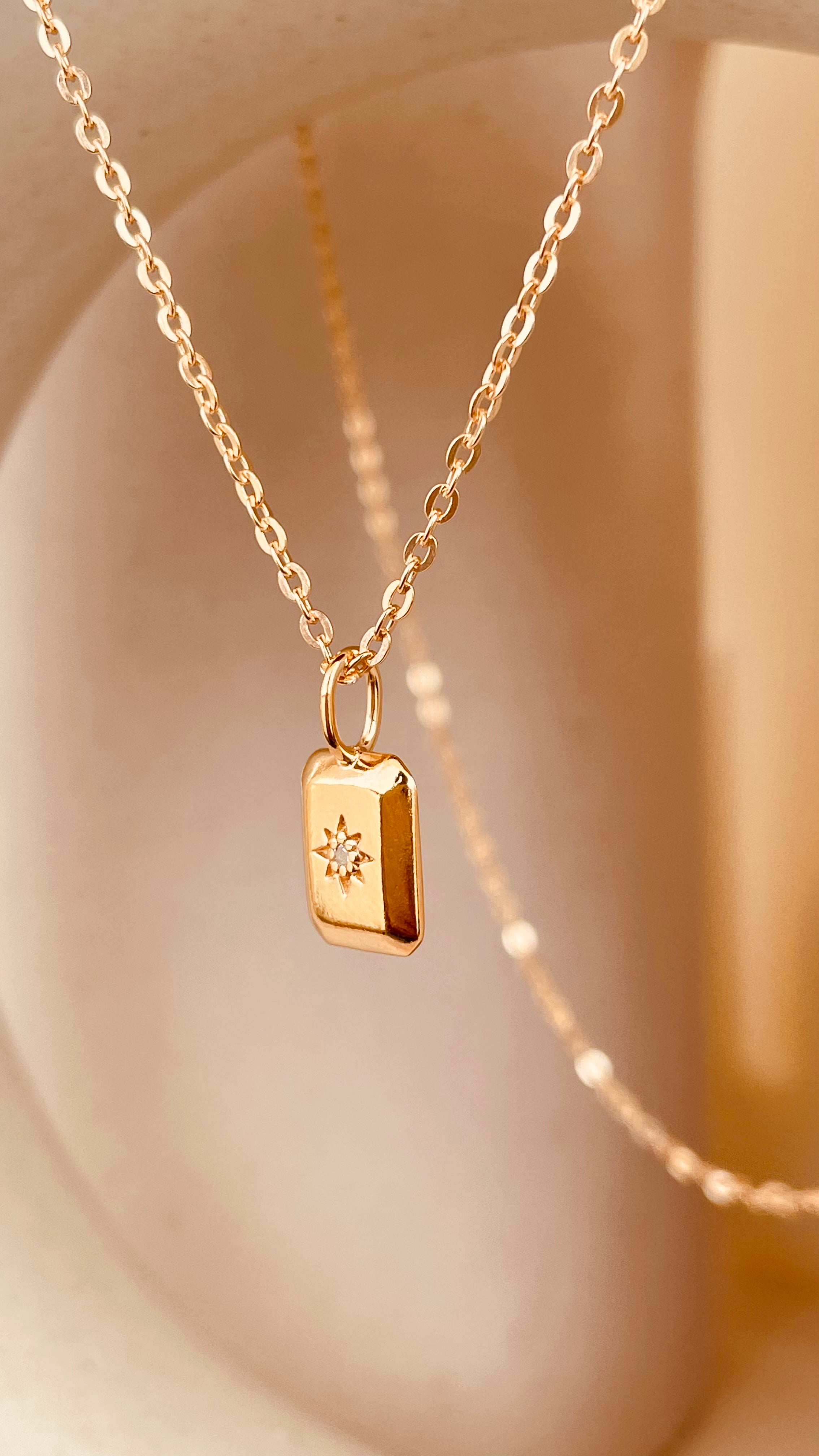 Dainty North Star Necklace with Sitara Chain - Octonov 