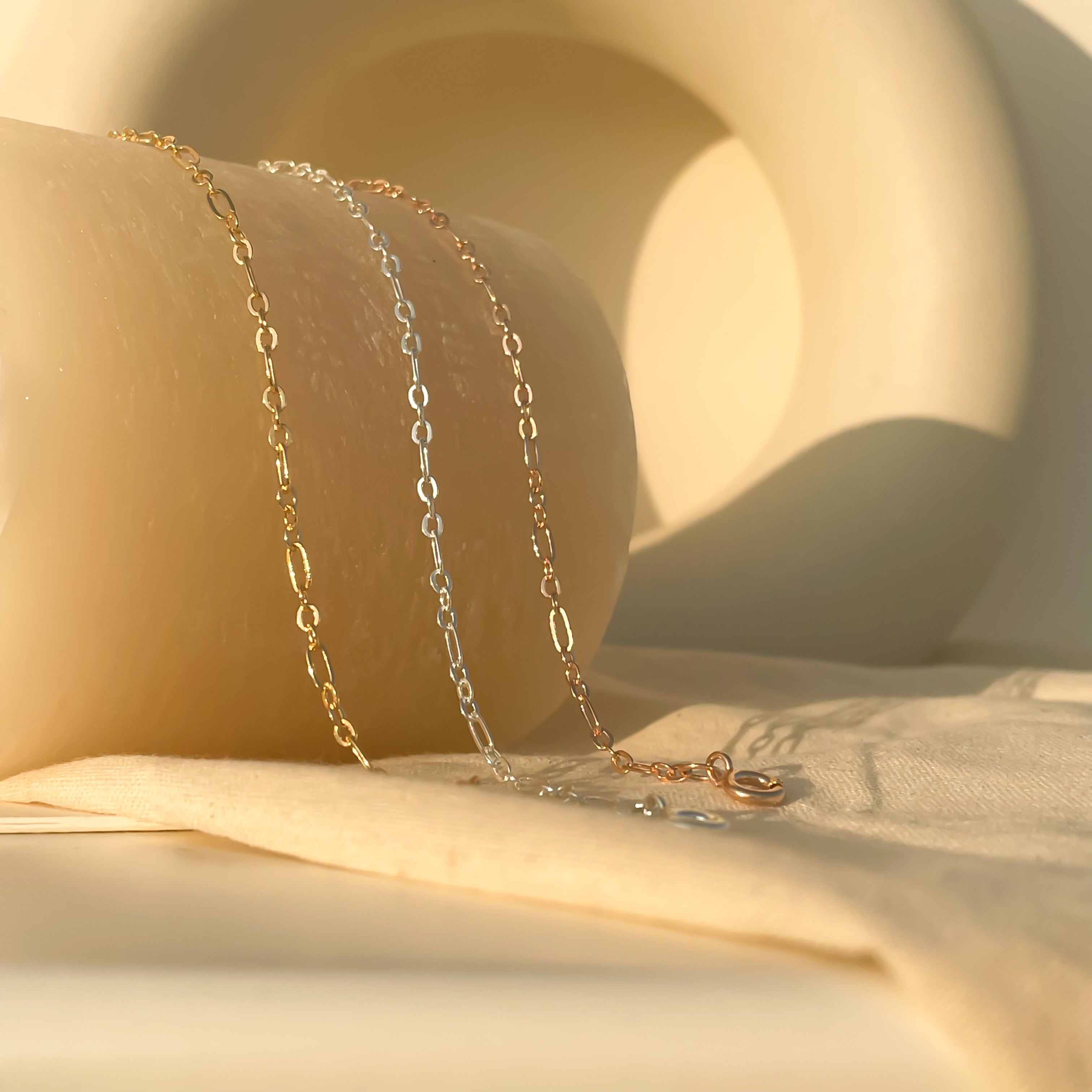 Dash and Dot Paperclip Chain Bracelet - Octonov 