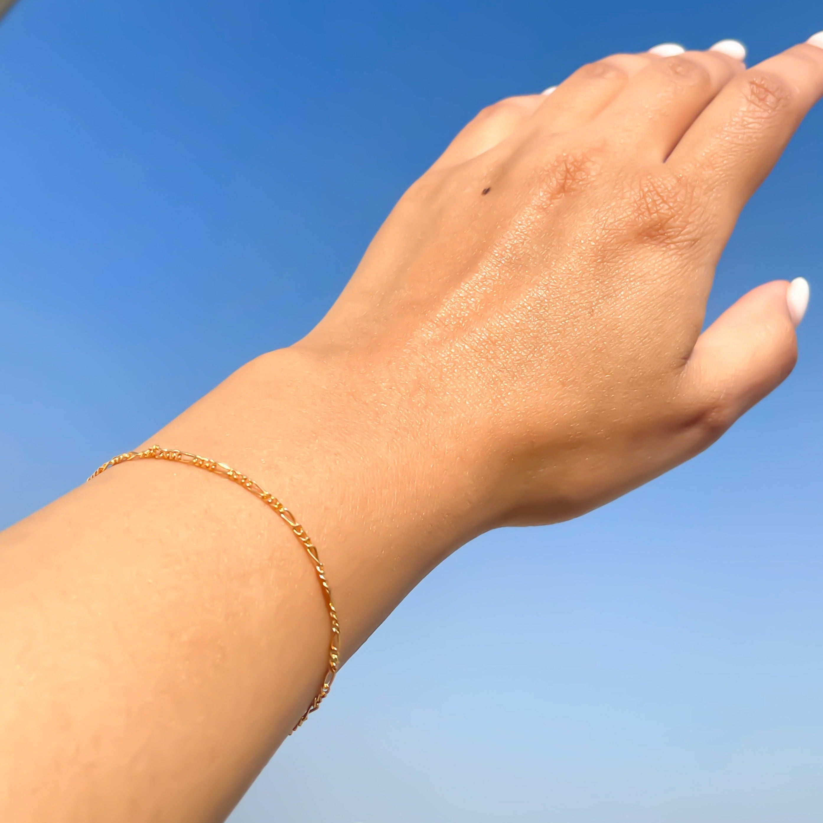Thin Figaro Chain Bracelet - Octonov 